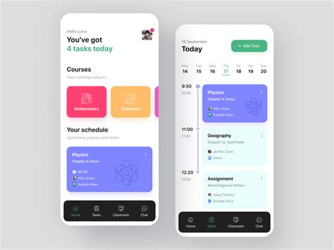 Study Management App Design Task Management Class Schedule By Rifat