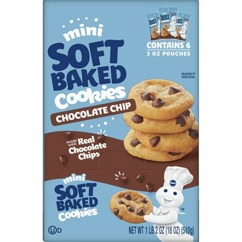 Pillsbury Mini Soft Baked Cookies Chocolate Chip Snack Bags 6 Ct