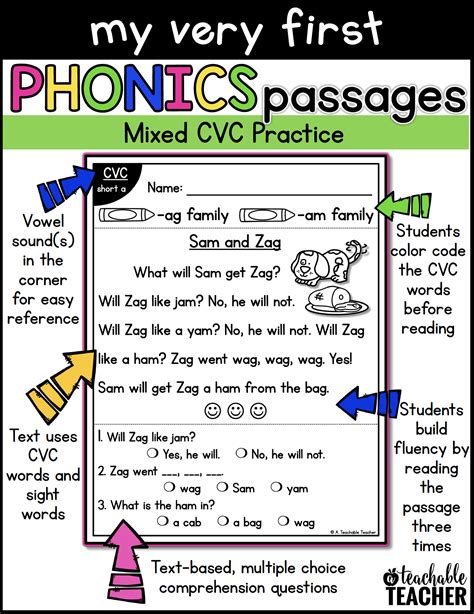 My Very First Phonics Passages Mixed Cvc Practice A Teachable Teacher