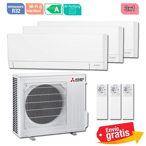 Aire Acondicionado Mitsubishi Multi Split 3x1 MXZ 3F54VF 3 Splits MSZ