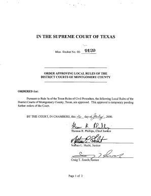 Fillable Online Txcourts Order Approving Local Rules Of The Fax Email