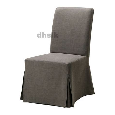 Ikea Henriksdal Chair Slipcover Cover Skirted Svanby Gray Grey Long