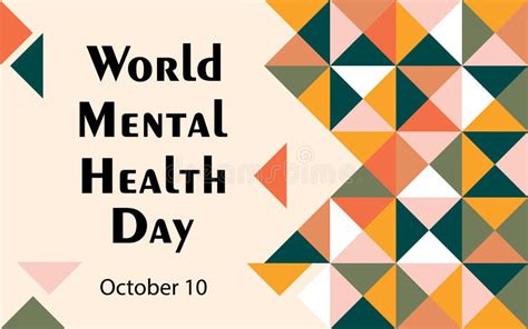 World Mental Health Day October 10 Horizontal Modern Poster Stock