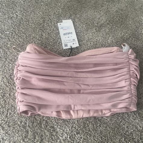 Zara Pink Corset Boob Tube Brand New With Tags Depop