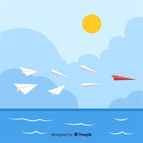 Dise O De Liderazgo Con Aviones De Papel Vector Gratis