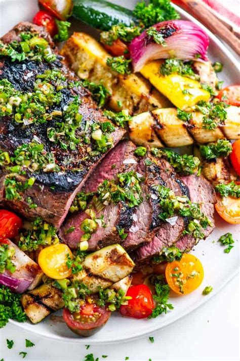 Grilled Tri Tip And Vegetables With Chimichurri Sauce Aberdeens Kitchen