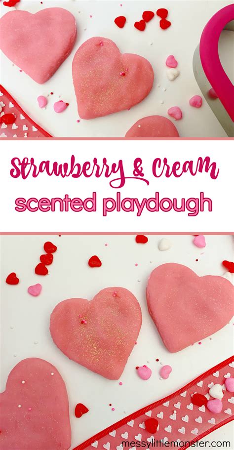 Strawberries And Cream Scented Playdough Recipe Messy Little Monster