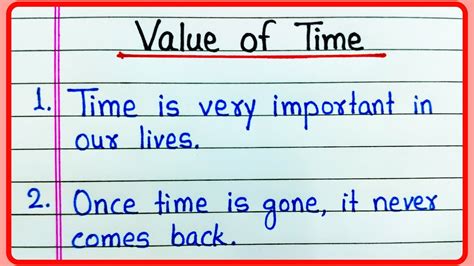 Value Of Time Essay In English 10 Lines Essay On Value Of Time Value Of Time Speech Youtube