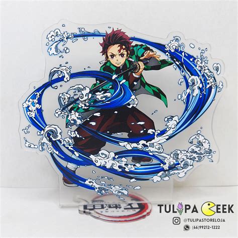 Placa Acr Lica Dupla Face Tanjiro Kamado Respira O Da Gua Kimetsu No