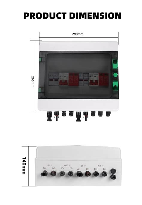 Solar Photovoltaic Pv Combiner Box Surge Lightning Protection 2 Input 2 Out 2 String Dc 600v