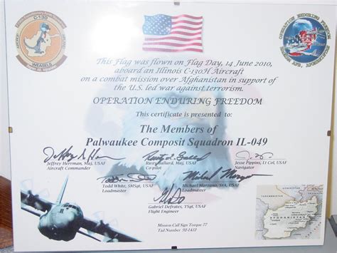 Military Flag Certificate Template Williamson