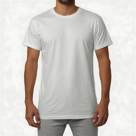 Premium Photo Stylish Blank White TShirt Mockup On Male Model