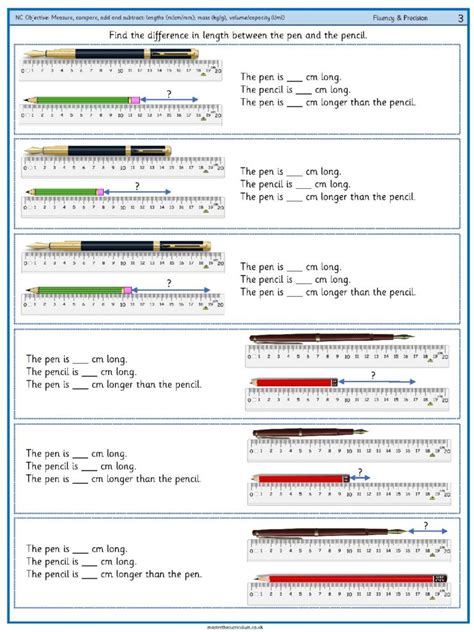 Measure Compare Add And Subtract Lengths M Cm Mm Mass Kg G