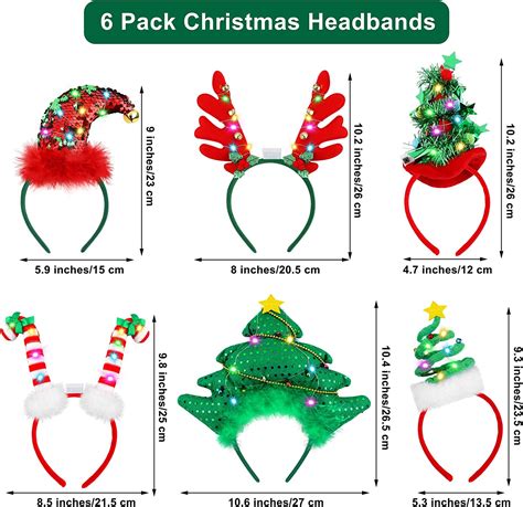 Amazon Aneco Pack Led Christmas Headbands Assorted Christmas