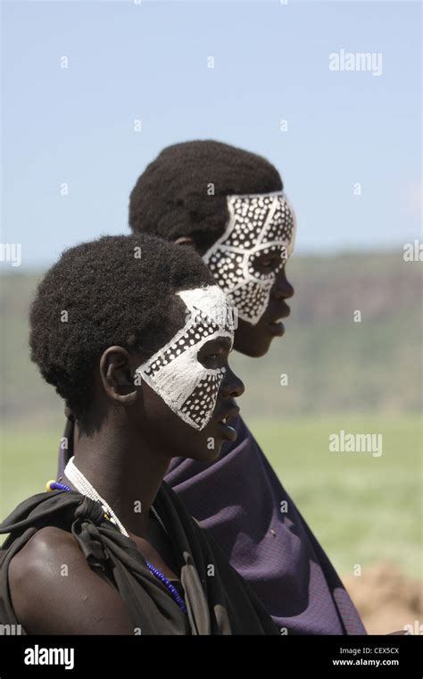 Tanzania Masai Coming Of Age Ceremony This Young Male Members Are Being Initiated As Warriors