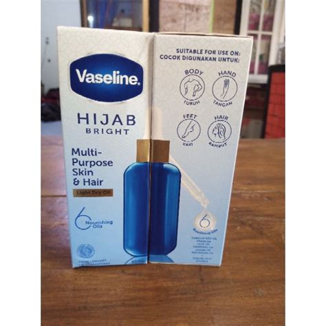 Jual Vaseline Hijab Bright Multi Purpose Skin Hair Light Dry Oil 85ml