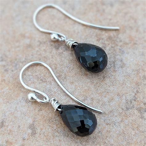 Black Spinel Earrings Delong Studio