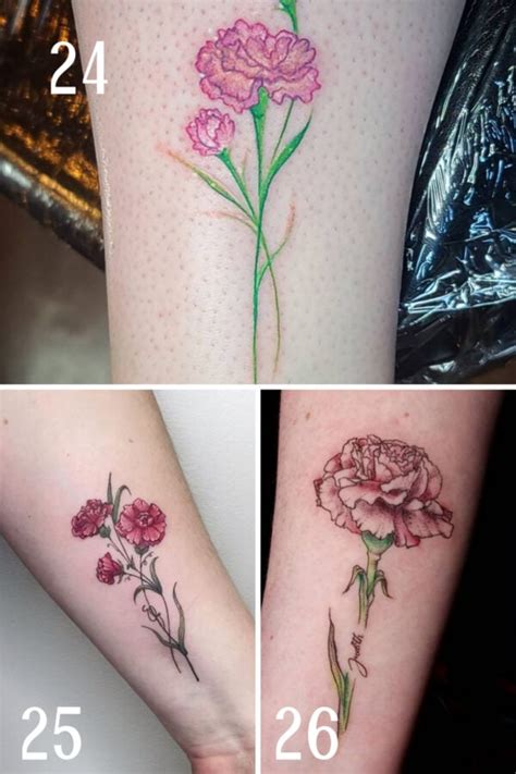 January Birth Flower Tattoo Designs {The Carnation} - Tattoo Glee