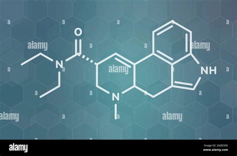 Lsd Lysergic Acid Diethylamide Psychedelic Drug Molecule White