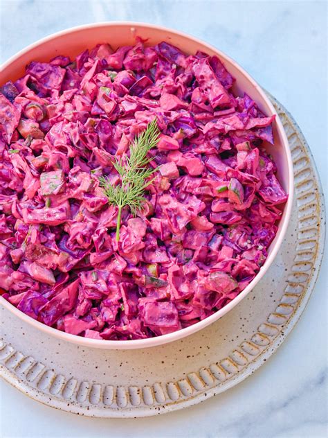 Pink Princess Salad With Creamy Vegan Beet Herb Dressing Justine