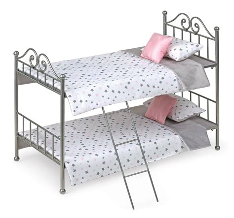 Badger Basket Scrollwork Metal Bunk Bed With Ladder Bedding For