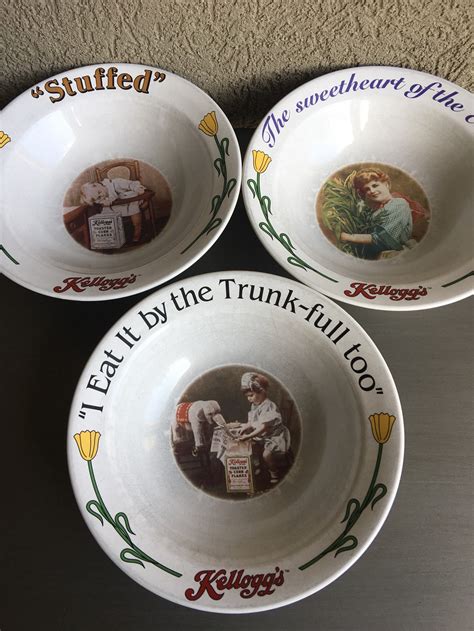 Kelloggs Vintage Cereal Bowls Kelloggs Vintage Bowls Retro Kelloggs