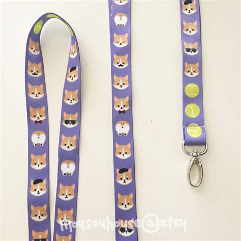 Cute Corgi Lanyard Badge Holder T For Dog Lovers Etsy Badge