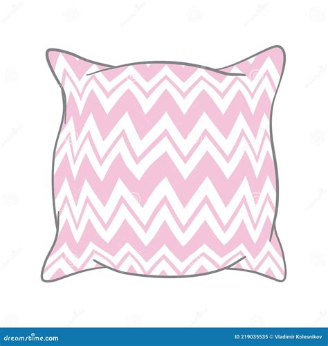 Sketch Vector Illustration Of Pillow Art Pillow Isolated White