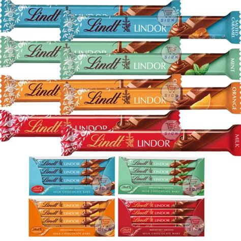 LINDT LINDOR MINT SALTED CARAMEL ORANGE MILK CHOCOLATE TREAT BAR