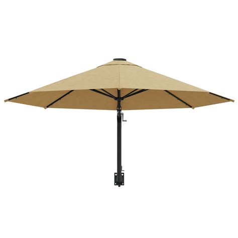 Vidaxl Wall Mounted Parasol With Metal Pole Cm Taupe Taupe