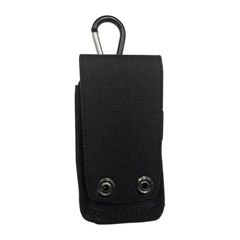 Rugged Nylon Pouch With Belt Loop And Metal Belt Clip For Flip Phones Black