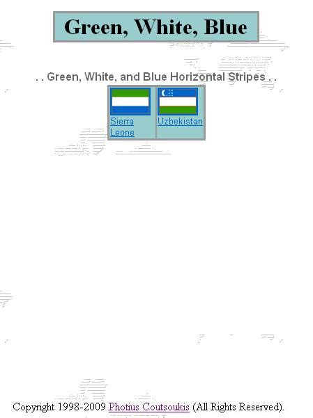 horizontal_green_white_blue_stripes Flag Identifier Printable page