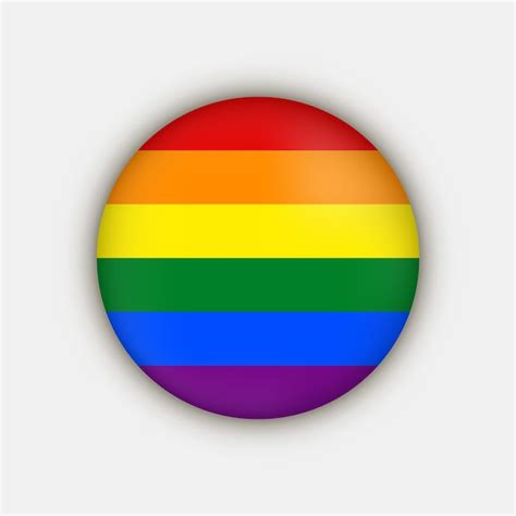 Bandera del círculo del orgullo del arco iris LGBT Vector Premium