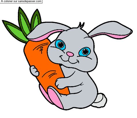 Dessin Colori Coloriage Petit Lapin Et Sa Carotte Par Rguilbaud