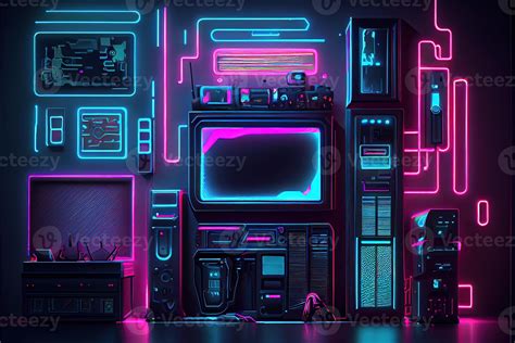 illustration of gaming background, abstract cyberpunk style of gamer ...