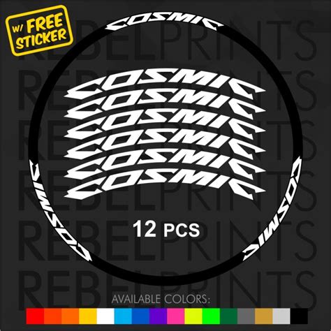 COSMIC 12 Pcs Wheel Rim Sticker Decal Vinyl For Mountain Bike Road