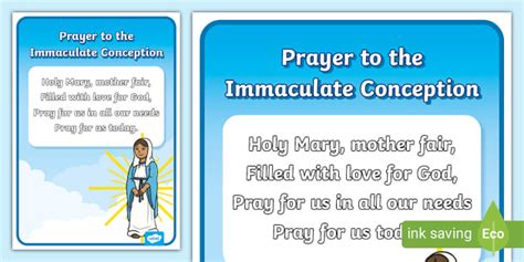 Feast Of The Immaculate Conception Prayer Twinkl