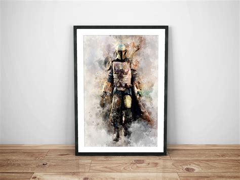 Mandalorian Poster, Star Wars Wall Art, Star Wars Decor, Star Wars Art ...