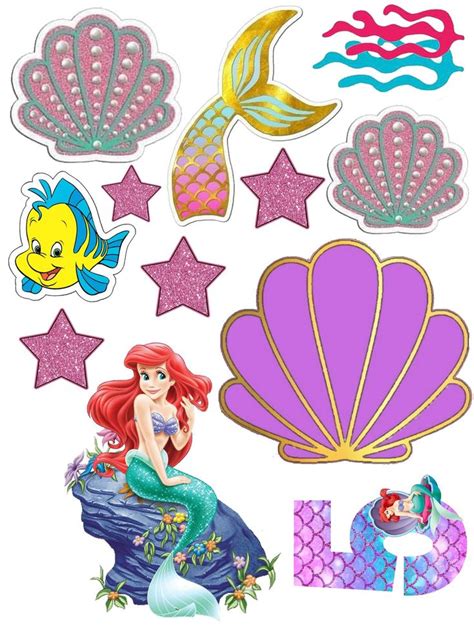 Topper Mermaid Topo De Bolo Sereia Topper De La Torta De Sirena