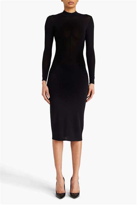 AlaÏa Stretch Knit Midi Dress The Outnet