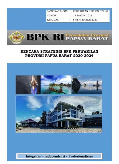 Rencana Strategis Bpk Perwakilan Provinsi Papua Barat