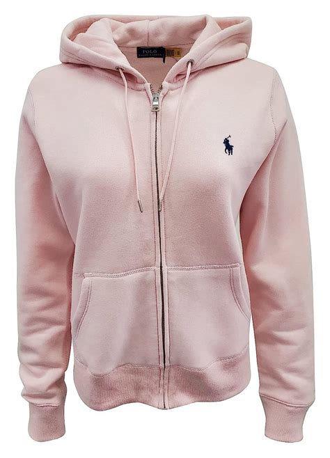 Buy Polo Ralph Lauren Womens Full Zip Hoodie Baby Pink Large At