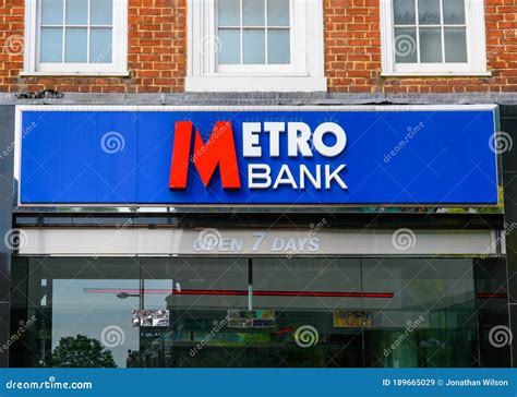 Metro Bank Sign On Exterior Of The Watford Branch Metro Bank Plc Is A