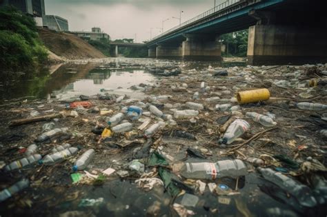 Premium Ai Image A Pile Of Discarded Plastic Bottles And Waste