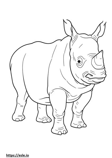 Black Rhinoceros coloring pages - free printable