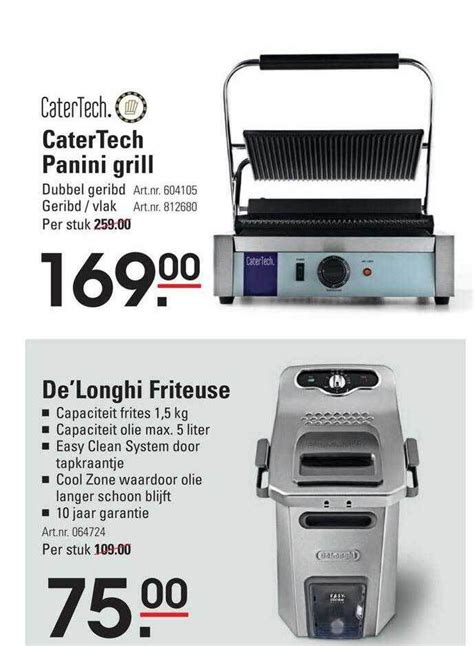 Catertech Panini Grill Of De Longhi Friteuse Aanbieding Bij Sligro