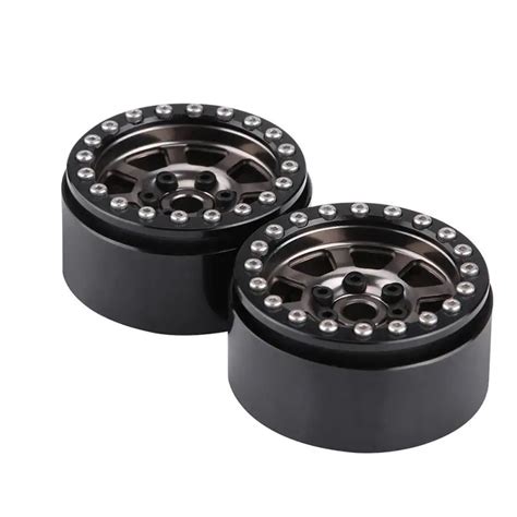 2Pcs Set Metal Tire Tyre Hubs Wheel Rims Diameter 5 5cm For 1 10 RC