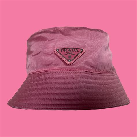 100 Authentic Pink Prada Bucket Hat Only Worn Depop