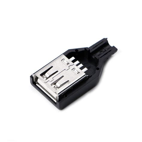 10 Sets Type A Female Usb 4 Pin Plug Socket Connector For Wblack Plastic C Ebay