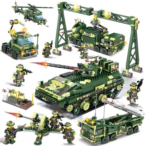 Military Field Army World War LegoINGs Bricks WW2 Soldiers Tank Helicopter Figures Building ...